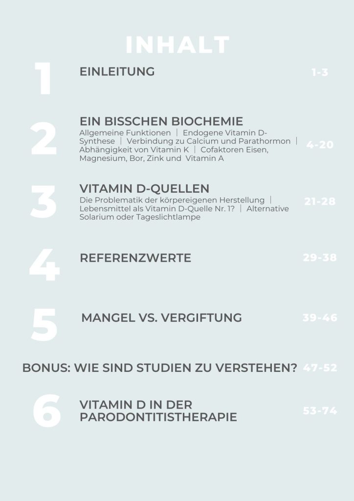 Inhaltsverzeichnes des eBook "Vitamin D in der Parodontologie" Seite 1