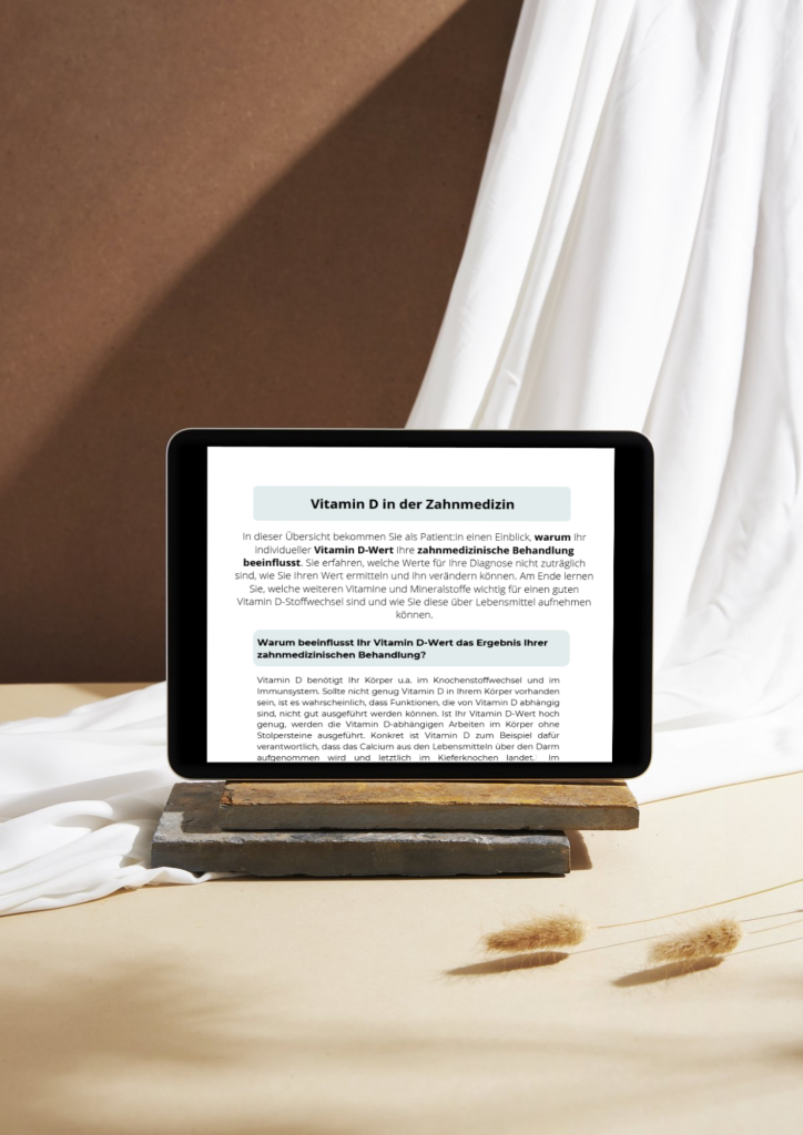 Zu sehen ist ein Tablet mit dem Material zu Vitamin D für Patienten, die sich selbst informieren möchten